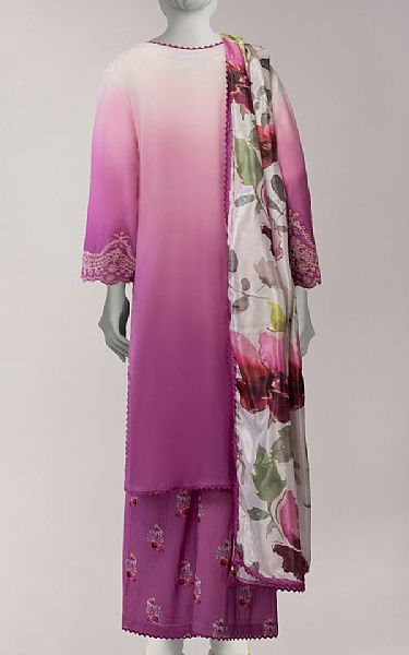 Junaid Jamshed Light Plum Lawn Suit | Pakistani Lawn Dress in USA- Image 2