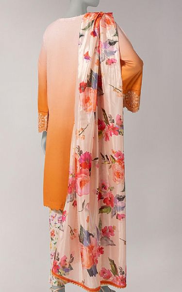 Junaid Jamshed Cadmium Orange Lawn Suit | Pakistani Lawn Dress in USA- Image 2