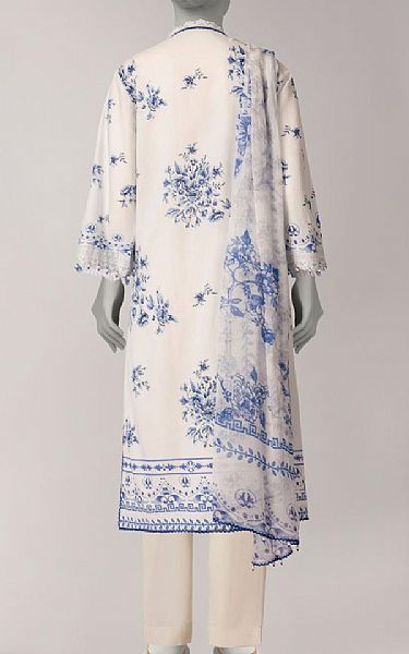 Junaid Jamshed Off White Lawn Suit (2 pcs) | Pakistani Lawn Dress in USA- Image 2