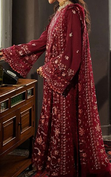 Kahf Wine Red Karandi Suit | Pakistani Winter Dresses in USA- Image 2