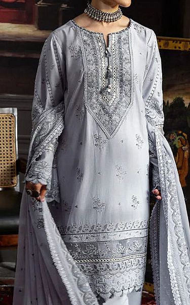Kahf Pastel Grey Karandi Suit | Pakistani Winter Dresses in USA- Image 2