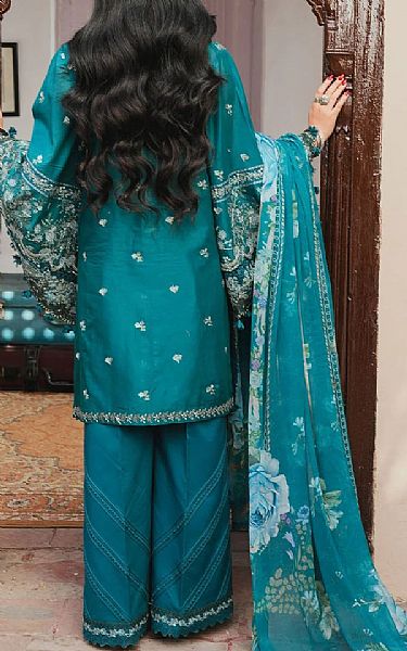 Kahf Teal Lawn Suit | Pakistani Lawn Dress in USA- Image 2