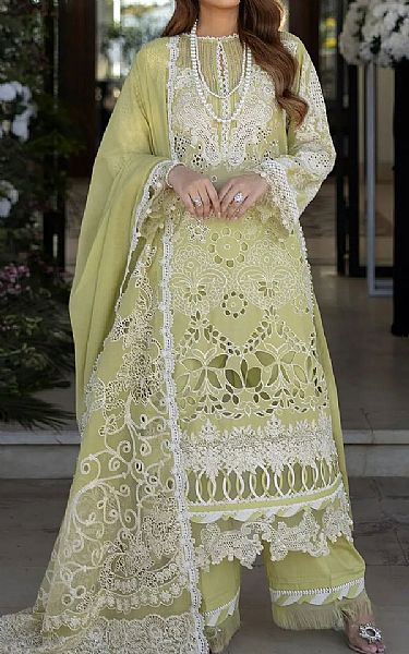Kahf Green Lawn Suit | Pakistani Lawn Dress in USA- Image 1