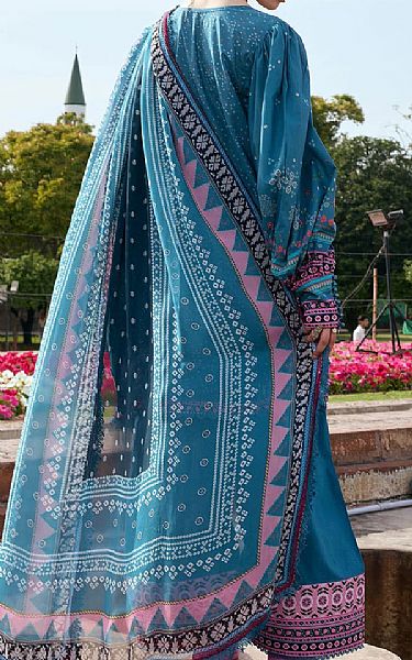Kahf Teal Lawn Suit | Pakistani Lawn Dress in USA- Image 2