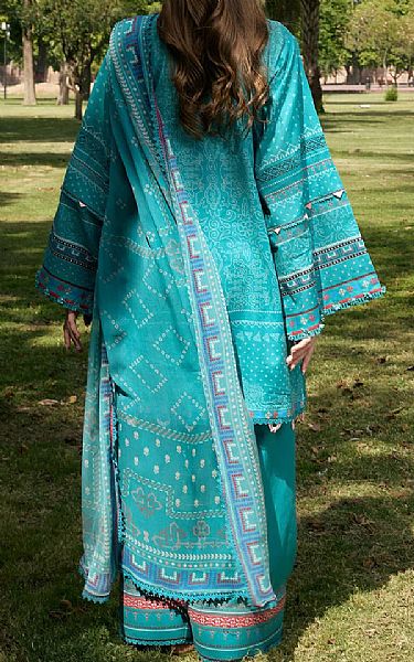 Kahf Teal Lawn Suit | Pakistani Lawn Dress in USA- Image 2