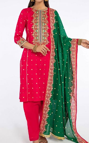 Kayseria Carmine Red Lawn Suit | Pakistani Dresses in USA- Image 1