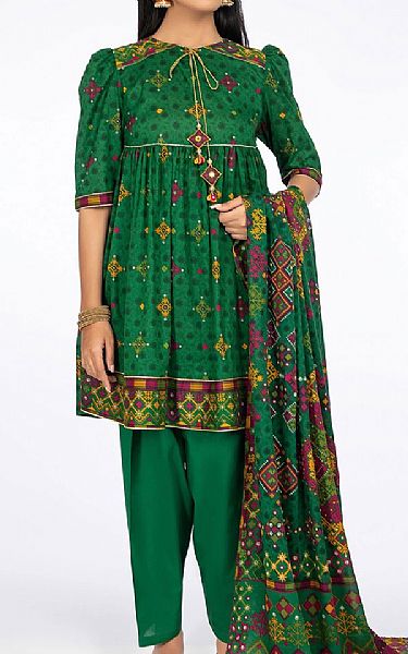 Kayseria Forest Green Lawn Suit | Pakistani Dresses in USA- Image 1