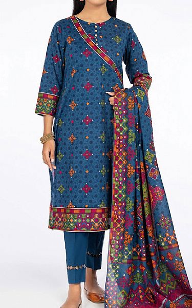 Kayseria Denim Blue Lawn Suit | Pakistani Dresses in USA- Image 1