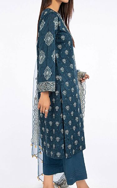 Kayseria Teal Blue Lawn Suit | Pakistani Dresses in USA- Image 2