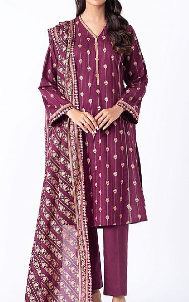 Kayseria Dark Raspberry Lawn Suit | Pakistani Lawn Suits- Image 1