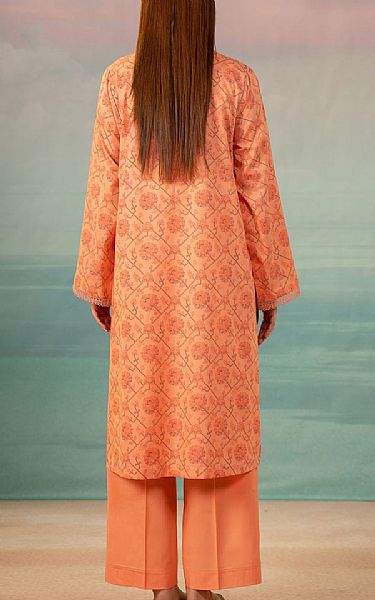 Kayseria Peach Lawn Kurti | Pakistani Lawn Suits- Image 2