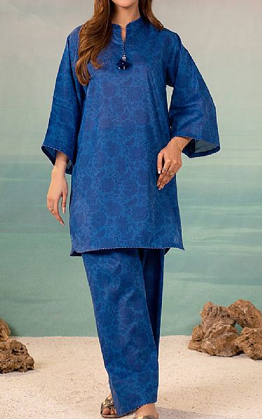 Kayseria Royal Blue Lawn Kurti | Pakistani Lawn Suits- Image 1
