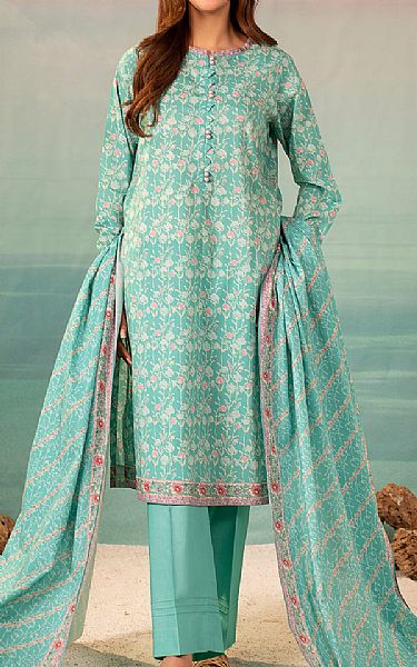 Kayseria Light Turquoise Lawn Suit | Pakistani Lawn Suits- Image 1