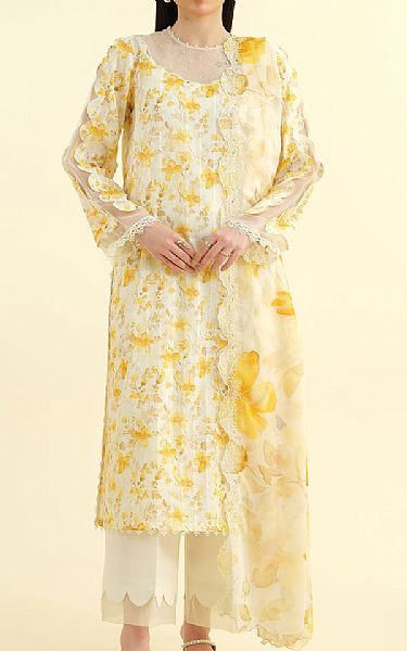 Kayseria White/Yellow Lawn Suit | Pakistani Lawn Dress in USA- Image 2