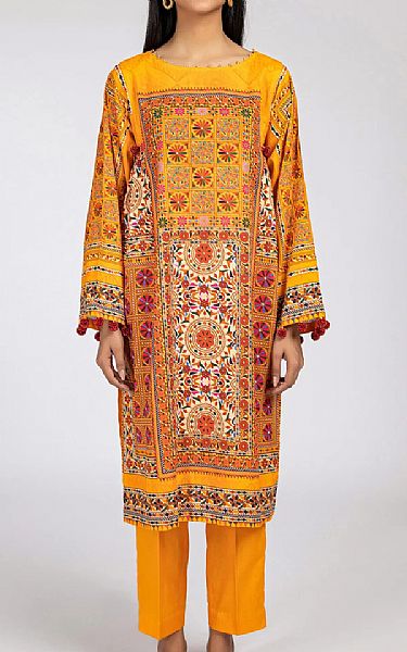 Kayseria Orange Khaddar Kurti | Pakistani Winter Dresses- Image 1