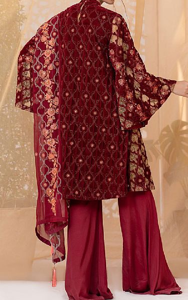 Kayseria Scarlet Velvet Suit (2 Pcs) | Pakistani Dresses in USA- Image 2