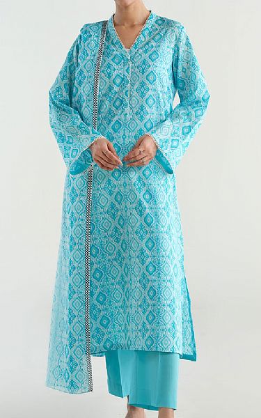 Kayseria Turquoise Lawn Suit | Pakistani Lawn Dress in USA- Image 1