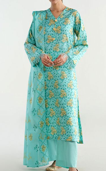 Kayseria Turquoise Lawn Suit | Pakistani Lawn Dress in USA- Image 1
