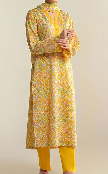 Kayseria Golden Yellow Lawn Suit | Pakistani Lawn Dress in USA- Image 1