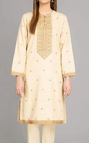 Kayseria Cream Khaddar Kurti | Pakistani Dresses in USA- Image 1