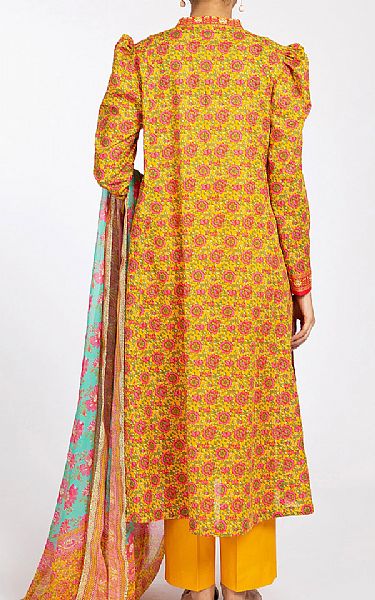 Kayseria Golden Yellow Lawn Suit | Pakistani Lawn Suits- Image 2