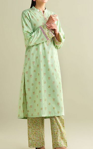 Kayseria Apple Green Lawn Suit (2 Pcs) | Pakistani Lawn Dress in USA- Image 1