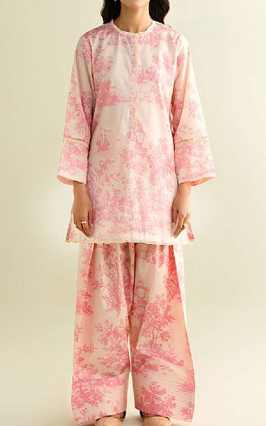 Kayseria Ivory/Pink Lawn Suit (2 Pcs) | Pakistani Lawn Dress in USA- Image 1