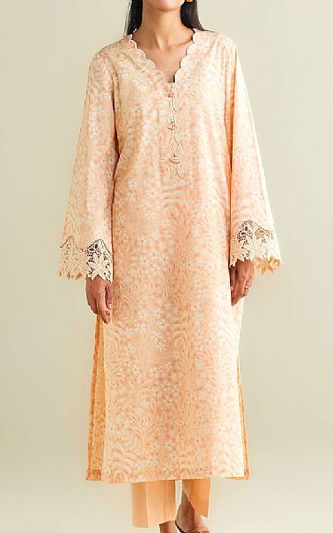 Kayseria Peach Lawn Suit (2 Pcs) | Pakistani Lawn Dress in USA- Image 1