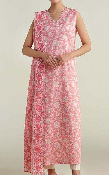 Kayseria White/Pink Lawn Suit (2 Pcs) | Pakistani Lawn Dress in USA- Image 1