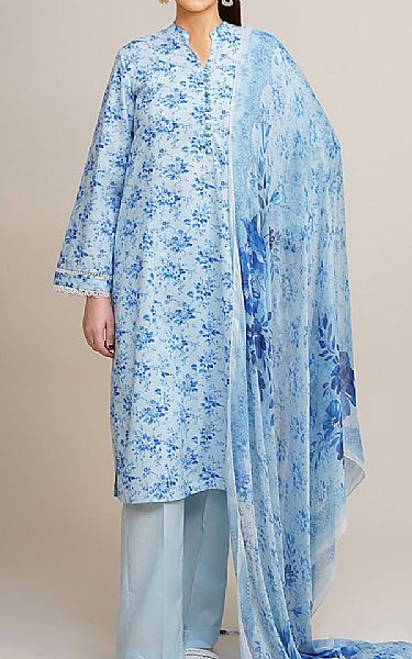 Kayseria Light Blue Lawn Suit | Pakistani Lawn Dress in USA- Image 1