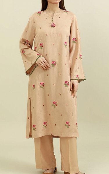 Kayseria Beige Percale Suit (2 Pcs) | Pakistani Winter Dresses in USA- Image 1