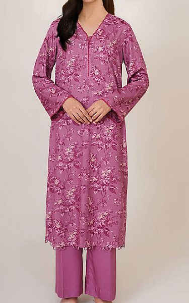 Kayseria Plum Percale Suit (2 Pcs) | Pakistani Winter Dresses in USA- Image 1