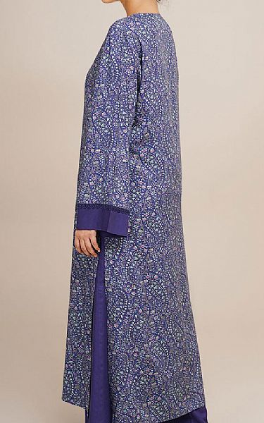 Kayseria Navy Blue Percale Suit (2 Pcs) | Pakistani Winter Dresses in USA- Image 2
