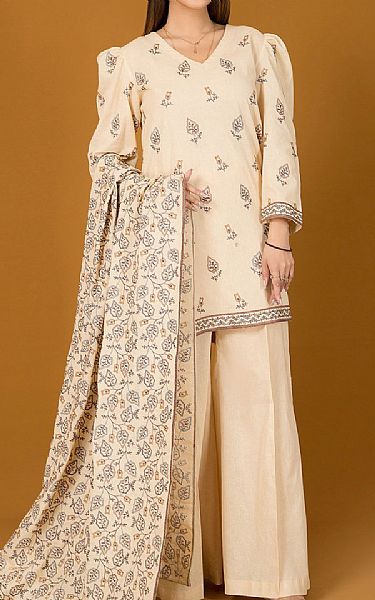 Kayseria Off-white Khaddar Suit | Pakistani Dresses in USA- Image 1