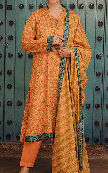 Kayseria Orange Lawn Suit | Pakistani Lawn Suits- Image 1