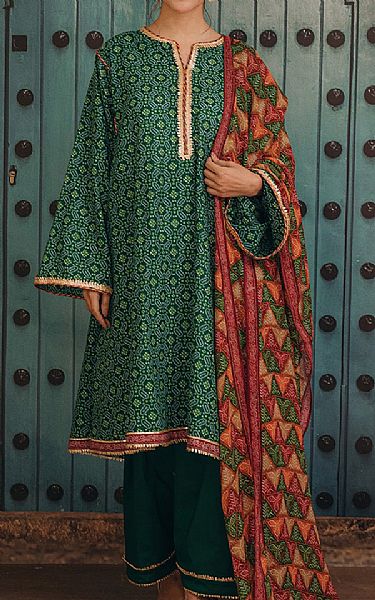 Kayseria Green Lawn Suit | Pakistani Lawn Suits- Image 1