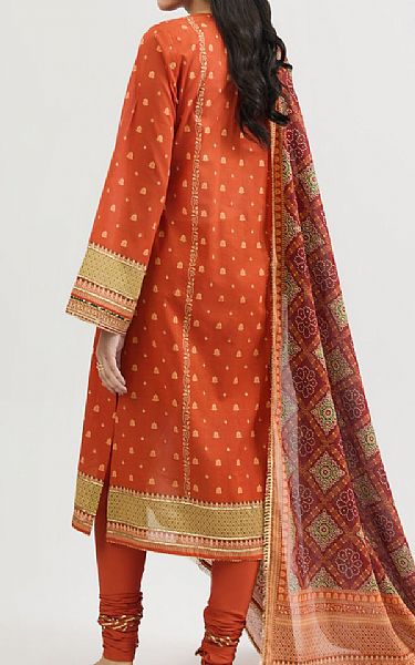 Kayseria Bright Orange Lawn Suit | Pakistani Lawn Dress in USA- Image 2