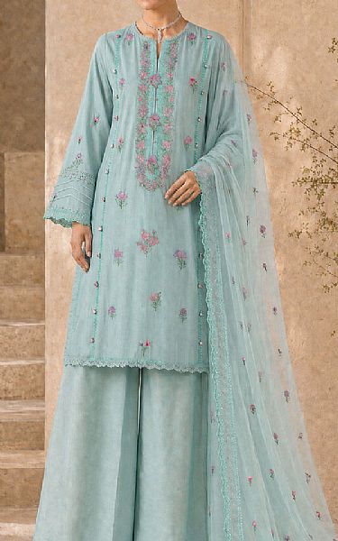 Kayseria Sea Green Lawn Suit | Pakistani Lawn Dress in USA- Image 1