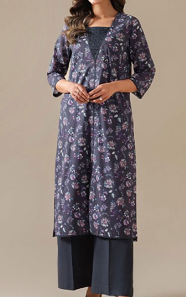 Kayseria Navy Blue Lawn Suit (2 pcs) | Pakistani Lawn Dress in USA- Image 1