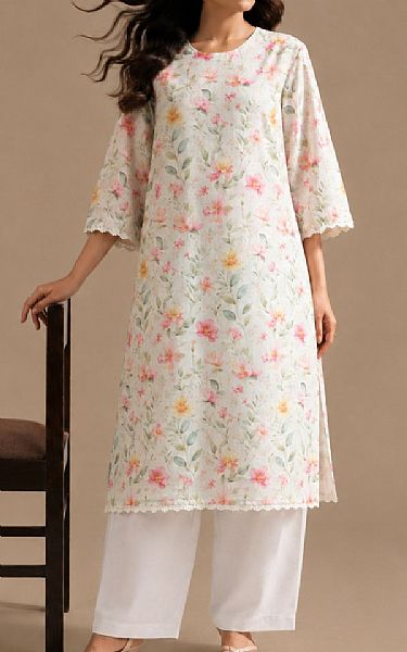 Kayseria Off-white Lawn Suit (2 pcs) | Pakistani Lawn Dress in USA- Image 1