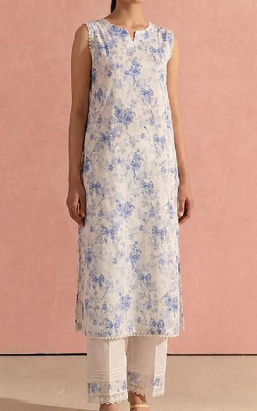 Kayseria White/Blue Lawn Suit (2 pcs) | Pakistani Lawn Dress in USA- Image 1