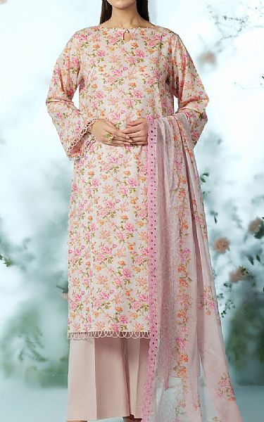 Kayseria Ivory/Pink Lawn Suit | Pakistani Lawn Dress in USA- Image 1