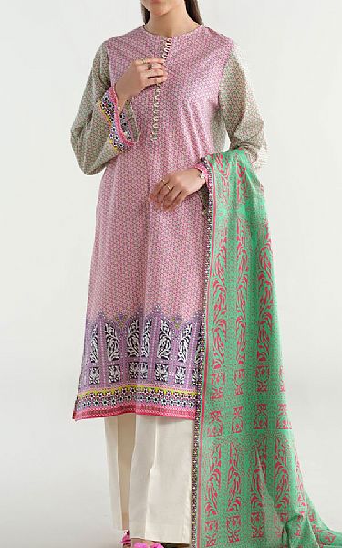 Kayseria Gre/PInk Lawn Suit | Pakistani Lawn Dress in USA- Image 1