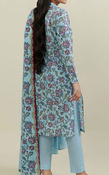 Kayseria Cadet Blue Khaddar Suit | Pakistani Winter Dresses in USA- Image 2