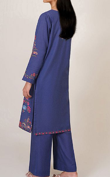 Kayseria Navy Blue Khaddar Suit (2 Pcs) | Pakistani Winter Dresses in USA- Image 2
