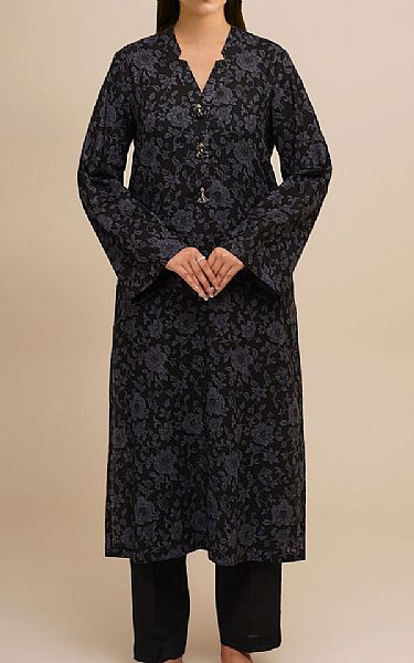 Kayseria Black Khaddar Suit (2 Pcs) | Pakistani Winter Dresses in USA- Image 1
