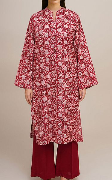 Kayseria Red Khaddar Suit (2 Pcs) | Pakistani Winter Dresses in USA- Image 1