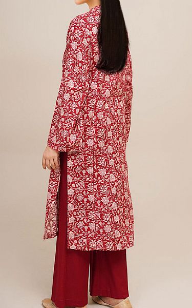 Kayseria Red Khaddar Suit (2 Pcs) | Pakistani Winter Dresses in USA- Image 2