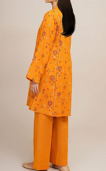 Kayseria Orange Khaddar Suit (2 Pcs) | Pakistani Winter Dresses in USA- Image 2