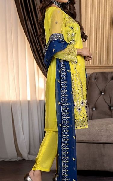 Ketifa Yellow Organza Suit | Pakistani Dresses in USA- Image 2